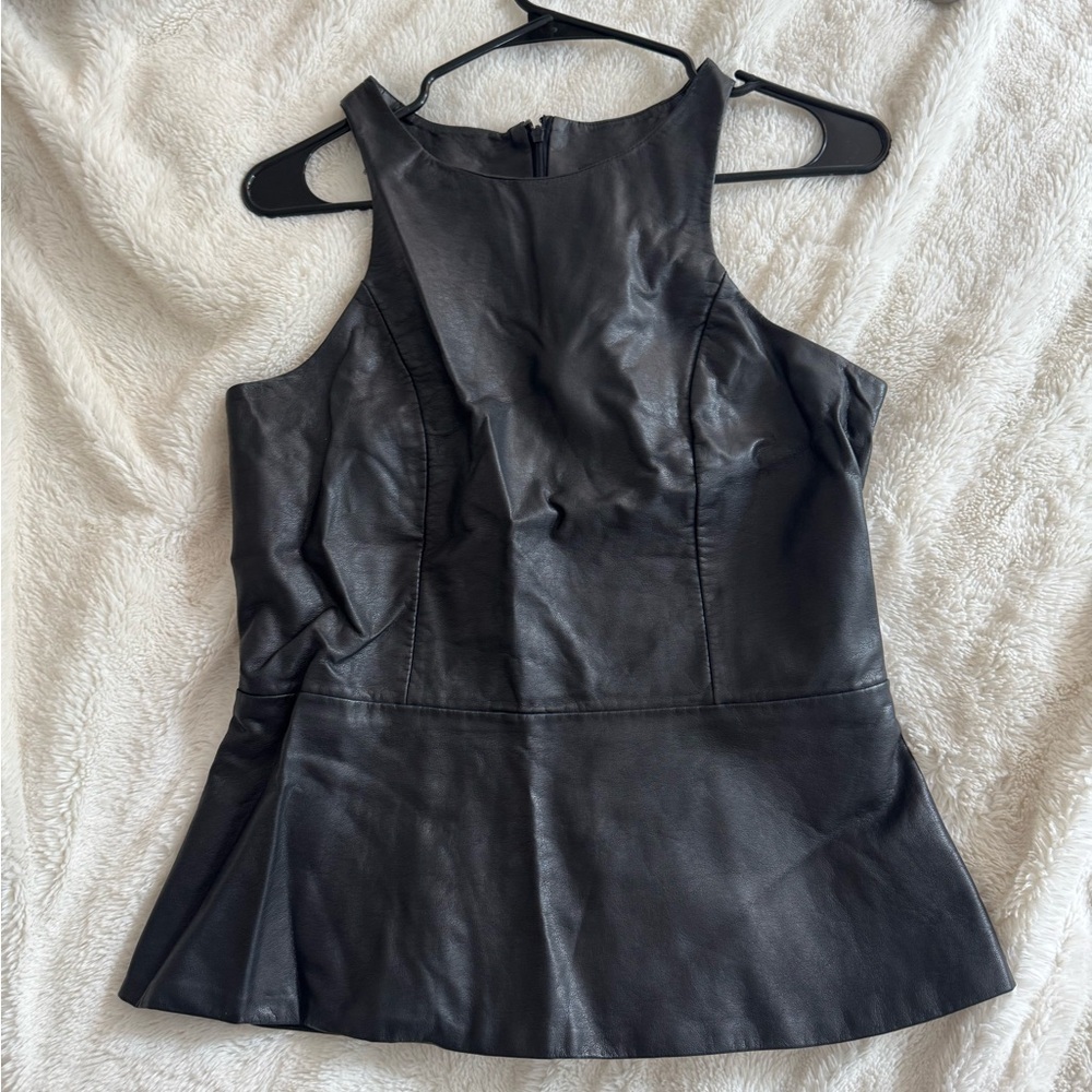 Express Black Leather Top